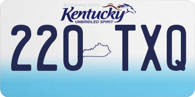 KY license plate 220TXQ