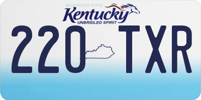 KY license plate 220TXR