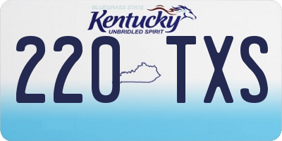 KY license plate 220TXS