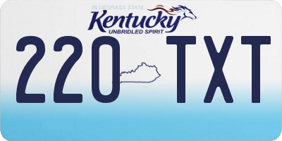 KY license plate 220TXT