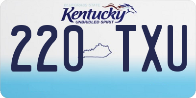 KY license plate 220TXU