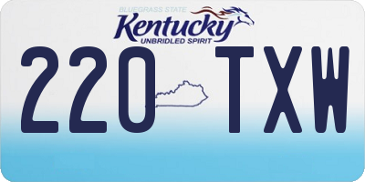 KY license plate 220TXW