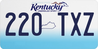 KY license plate 220TXZ