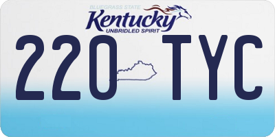 KY license plate 220TYC