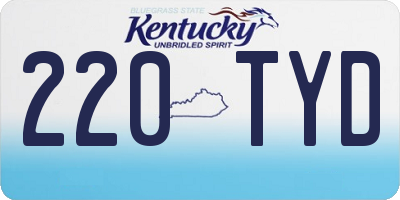 KY license plate 220TYD