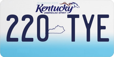 KY license plate 220TYE