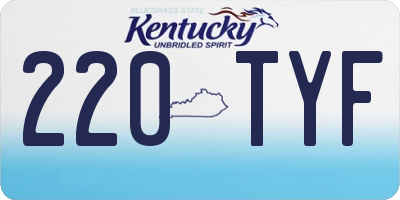 KY license plate 220TYF
