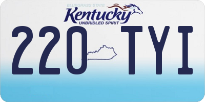 KY license plate 220TYI