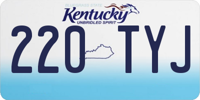KY license plate 220TYJ