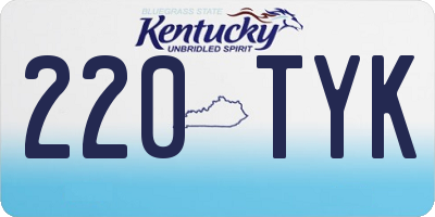 KY license plate 220TYK