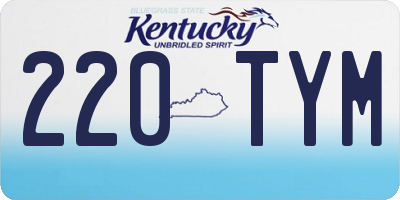 KY license plate 220TYM