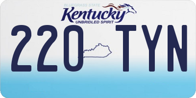 KY license plate 220TYN