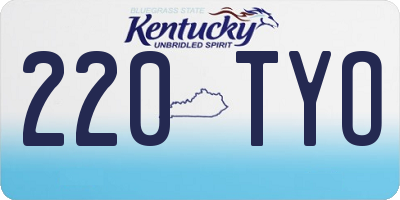 KY license plate 220TYO