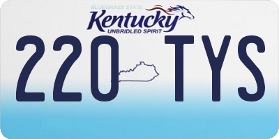 KY license plate 220TYS