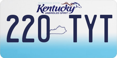 KY license plate 220TYT