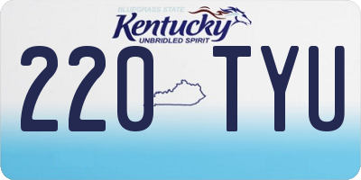 KY license plate 220TYU