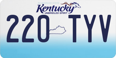 KY license plate 220TYV