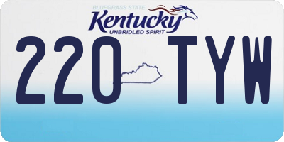 KY license plate 220TYW