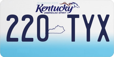 KY license plate 220TYX