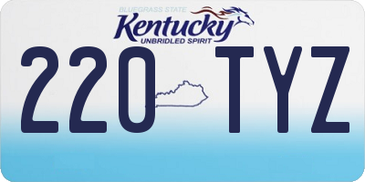 KY license plate 220TYZ