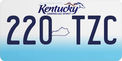 KY license plate 220TZC