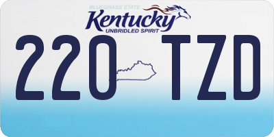 KY license plate 220TZD