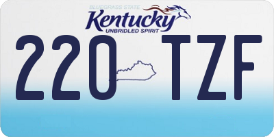 KY license plate 220TZF
