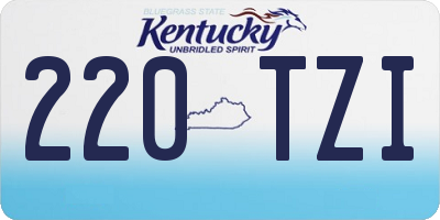 KY license plate 220TZI