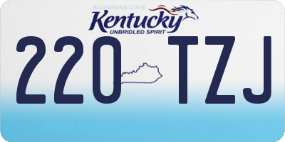 KY license plate 220TZJ