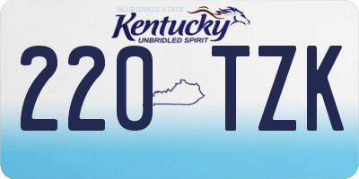 KY license plate 220TZK