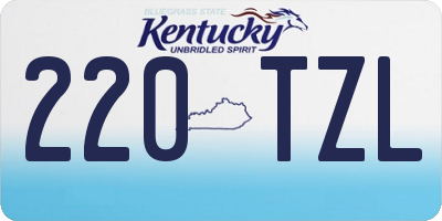 KY license plate 220TZL