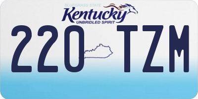 KY license plate 220TZM