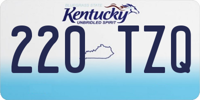 KY license plate 220TZQ