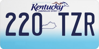 KY license plate 220TZR