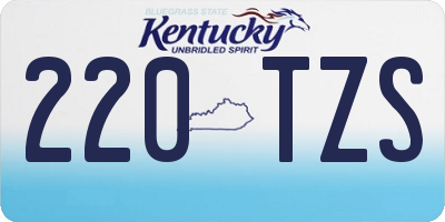 KY license plate 220TZS