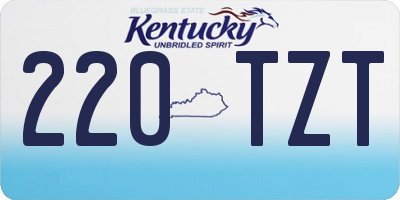 KY license plate 220TZT
