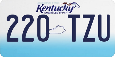 KY license plate 220TZU