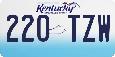 KY license plate 220TZW