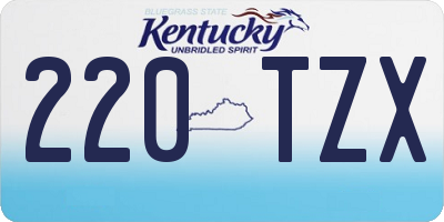 KY license plate 220TZX