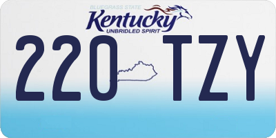 KY license plate 220TZY