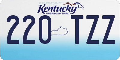 KY license plate 220TZZ