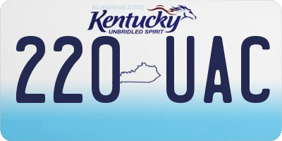KY license plate 220UAC