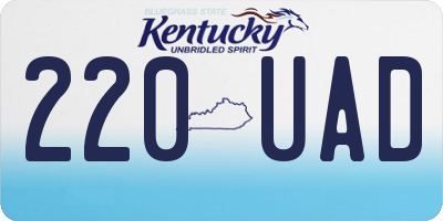 KY license plate 220UAD