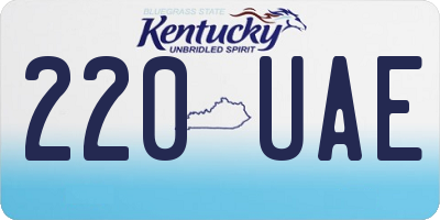 KY license plate 220UAE