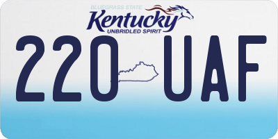KY license plate 220UAF