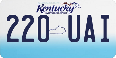KY license plate 220UAI