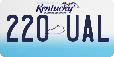 KY license plate 220UAL