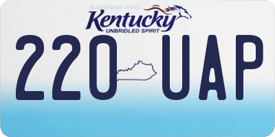 KY license plate 220UAP