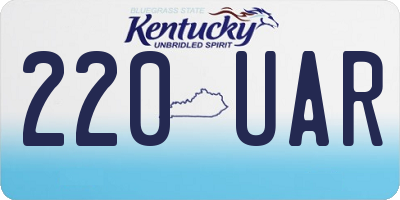 KY license plate 220UAR