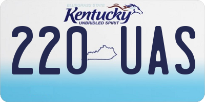KY license plate 220UAS